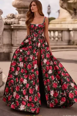 Sweet Sixteen|Pageant^Sherri Hill A Line Floral Long Dress 57725