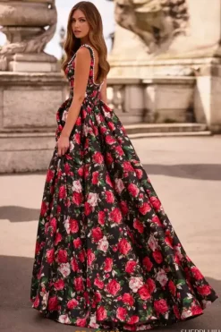 Sweet Sixteen|Pageant^Sherri Hill A Line Floral Long Dress 57725