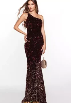 Long Homecoming Dresses|Fitted^Alyce Paris 61336 Wine/Gold
