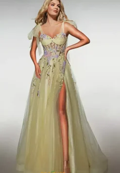 Long Dresses|Plus Sized Dresses^Alyce Paris 62204 Light Yellow