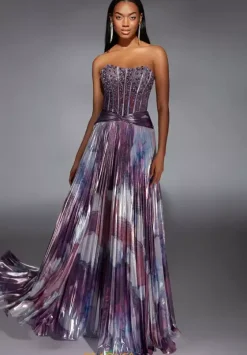 Plus Sized Dresses|Plus Size^Alyce Paris 61781 Purple/Multi