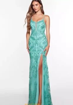 Fitted|Long Dresses^Alyce Paris 61407 Soft Jade