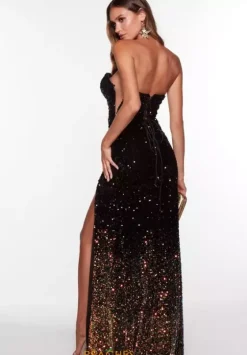 Long Homecoming Dresses|Fitted^Alyce Paris 61337 Black/Dragon Scale