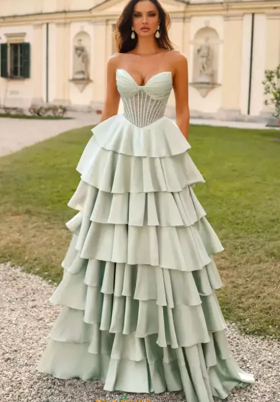 A Line|Fitted^Alyce Paris 61833 Light Sage