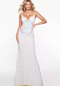 Fitted|Long Dresses^Alyce Paris 61401 Diamond White