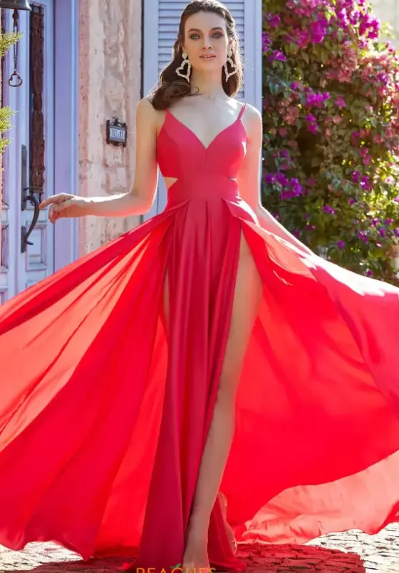 A Line|Long Dresses^Alyce Paris 61140 Hot Pink