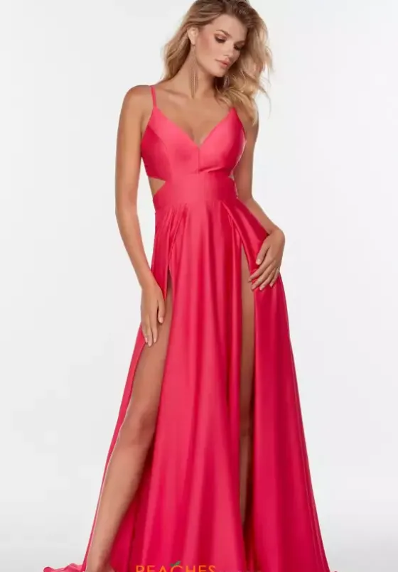 A Line|Long Dresses^Alyce Paris 61140 Hot Pink