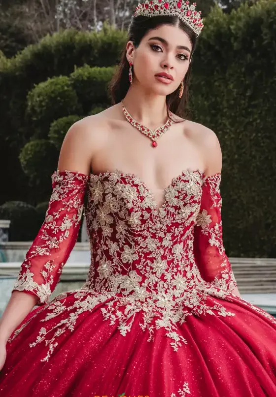 Sweet Sixteen|Quince Dresses With Sleeves^Amabella Q1011 Sangria