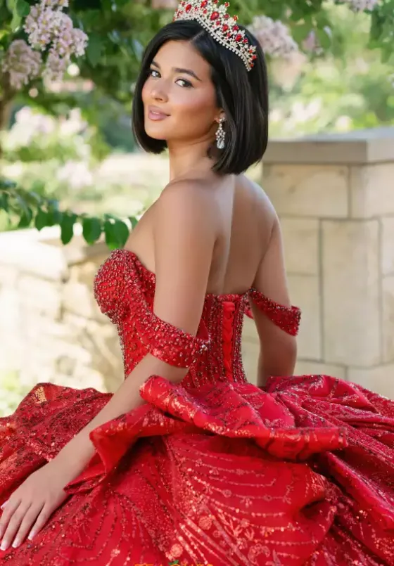 Sweet Sixteen|Plus Sized Quince Dresses^Amabella Q1092 Red