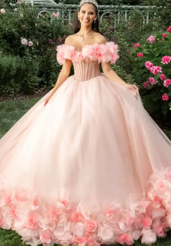 Plus Sized Quince Dresses|Sweet Sixteen^Amabella Q1026 Blush/Champagne