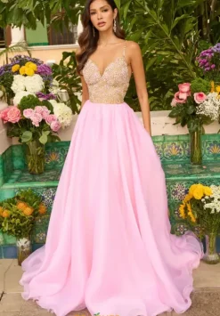 Long Dresses|Plus Sized Dresses^Ava Presley 47243 Nude/Light Pink