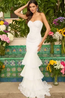 Long Dresses|Plus Sized Dresses^Ava Presley 47251 Ivory