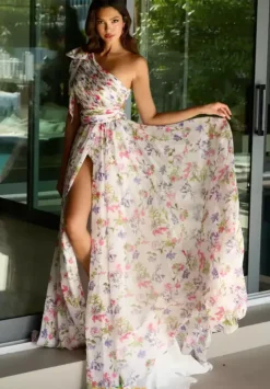 A Line|Long Dresses^Ava Presley 42237 White Multi