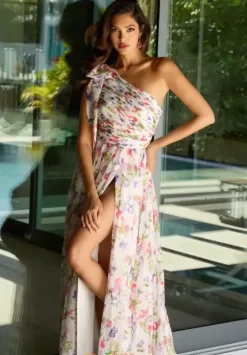 A Line|Long Dresses^Ava Presley 42237 White Multi