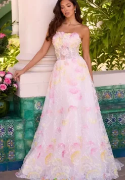 Sweet Sixteen|Plus Sized Dresses^Ava Presley 47193 Pink Multi