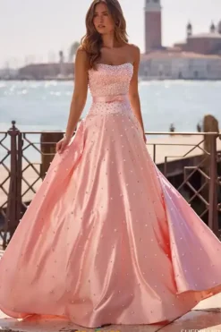 Long Dresses|Plus Sized Dresses^Sherri Hill Back Zipper Bow Long Dress 57235