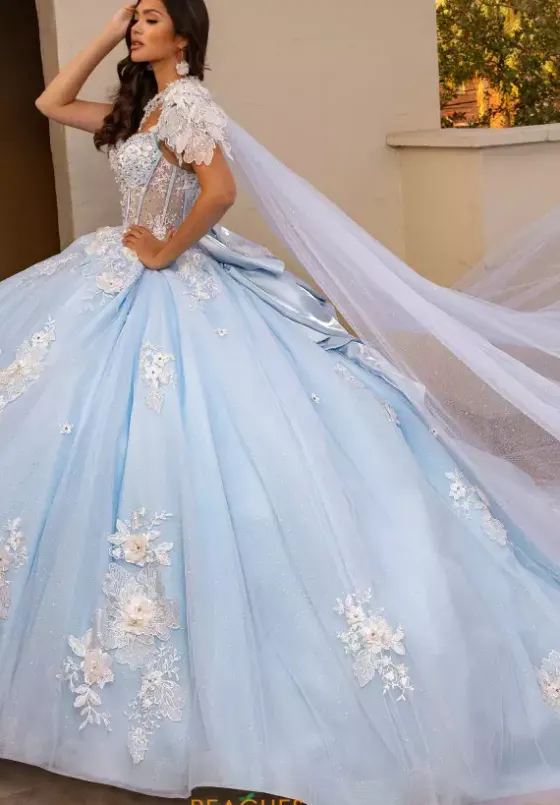 Sweet Sixteen^Rachel Allan Quince Cape Only. Dress Not Included.