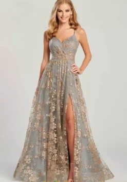 A Line|Long Dresses^Colette CL12006 Gold/Pewter