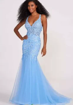 Fitted|Long Dresses^Ellie Wilde EW34099 BlueBell