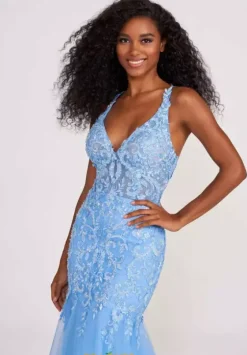 Fitted|Long Dresses^Ellie Wilde EW34099 BlueBell