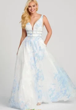 Long Dresses|Sweet Sixteen^Ellie Wilde EW120063 Light Blue/Multi