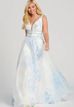 Long Dresses|Sweet Sixteen^Ellie Wilde EW120063 Light Blue/Multi