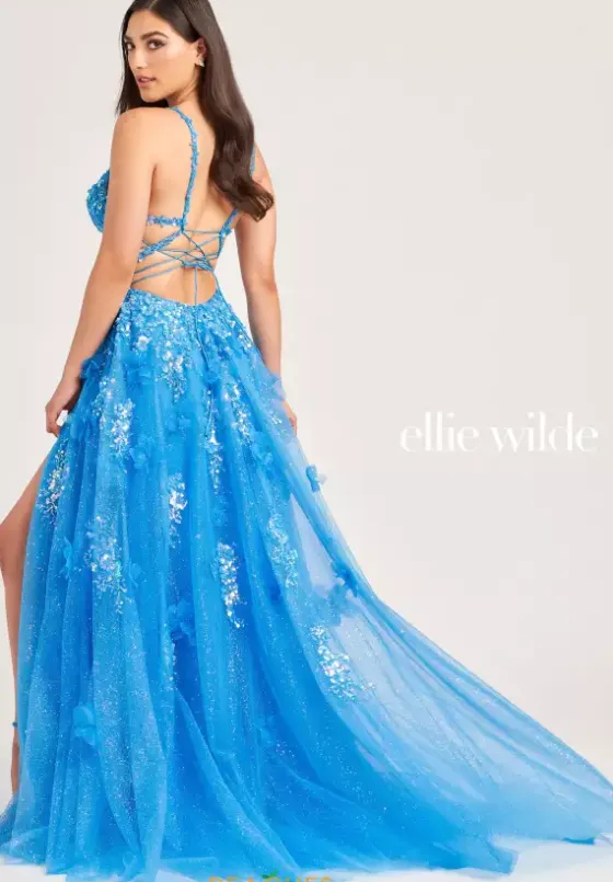 Long Dresses|Plus Sized Dresses^Ellie Wilde EW35047 Cerulean Blue