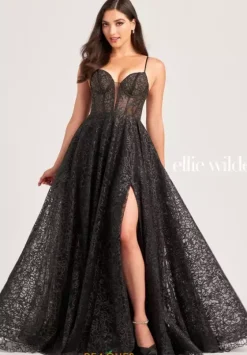 Ball Gowns|A Line^Ellie Wilde EW35216 Black