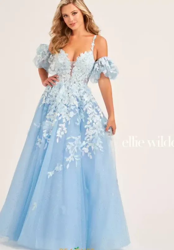 Long Dresses|Plus Sized Dresses^Ellie Wilde EW35205 Ice Blue