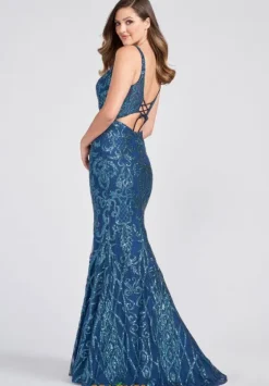 Fitted|Long Dresses^Ellie Wilde EW122071 Teal