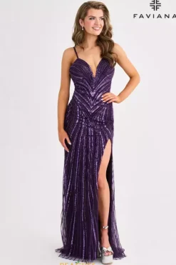 Long Dresses|Pageant^Faviana 11412 Purple Amethyst