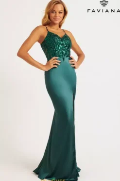 Fitted|Long Dresses^Faviana 11200