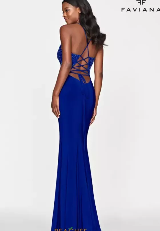 Long Homecoming Dresses|Fitted^Faviana S10686 Cloud Blue
