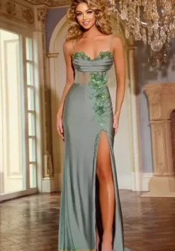 Fitted|Long Dresses^Jovani Fitted Jersey Beaded Dress 42227