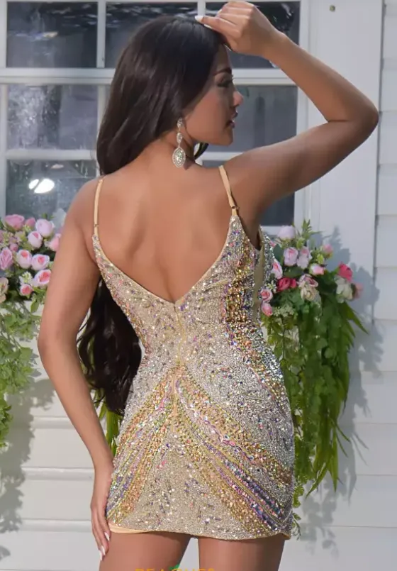 Short Homecoming Dresses|Quince Guest Dresses^Jasz Couture Fitted Short Sequins Dress 1701