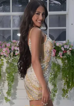 Short Homecoming Dresses|Quince Guest Dresses^Jasz Couture Fitted Short Sequins Dress 1701