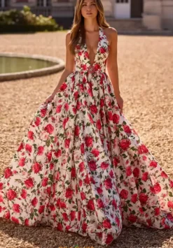 Long Dresses^Sherri Hill Halter Neckline A Line Dress 57726