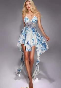 Bat Mitzvah|8Th Grade Dance^Alyce High Low Satin Beaded Dress 30055