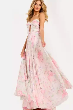 A Line|Plus Size^Jovani 44518 Pink/Print