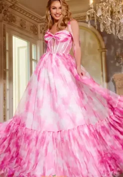 Long Dresses|Plus Sized Dresses^Jovani 44181 Pink Multi