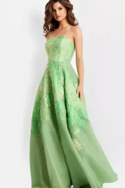Long Dresses|Plus Sized Dresses^Jovani 46260 Light Green