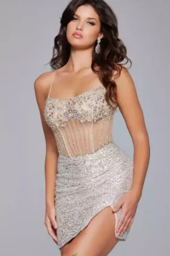Short Dresses|Pageant^Jovani Cocktail Dress 41090 Champagne