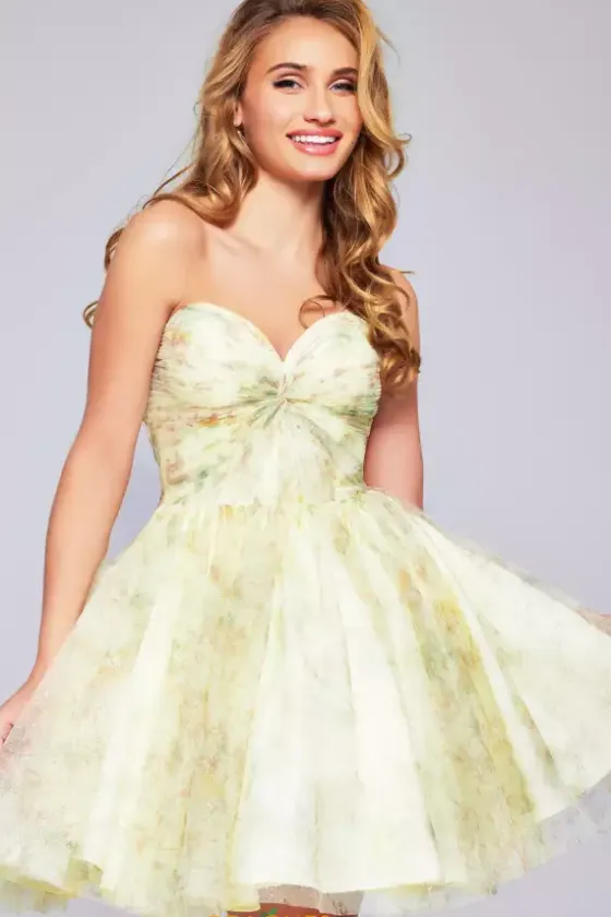 8Th Grade Dance|Plus Size Homecoming Dresses^Jovani Short 40374 Light Yellow