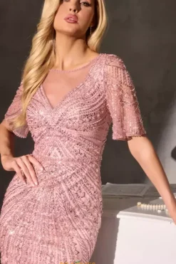 Plus Size|Fitted^Ladivine by Cinderella La Divine by Cinderella CR887 Dusty Rose