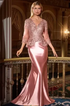 Quince Guest Dresses|Wedding Guest^Ladivine by Cinderella La Divine by Cinderella CD720 Dusty Rose