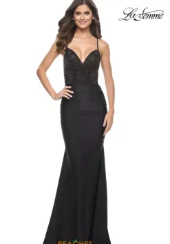 Fitted|Long Dresses^La Femme 32079
