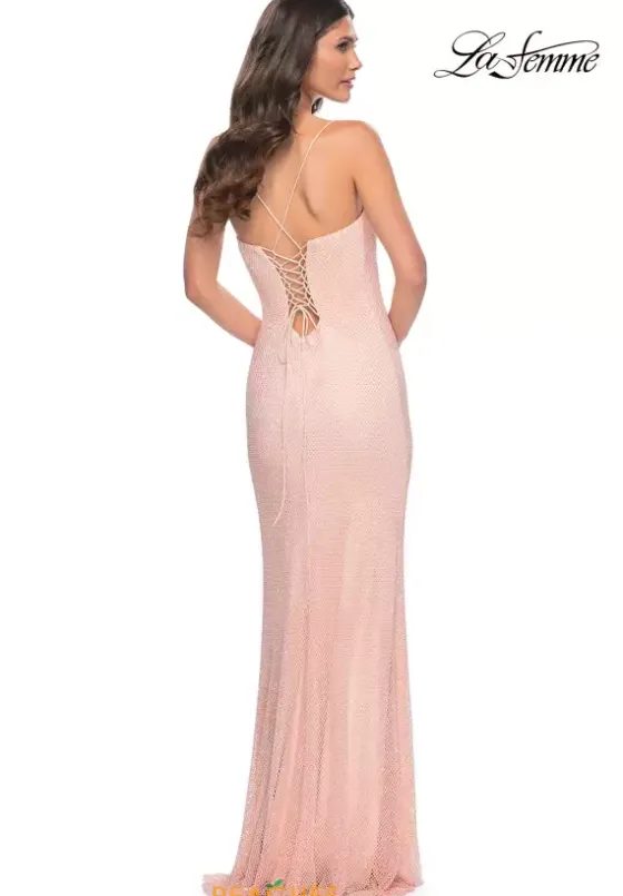 Fitted|Long Dresses^La Femme 32416 Peach