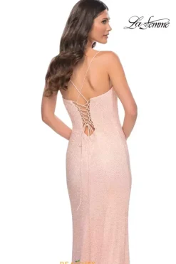 Fitted|Long Dresses^La Femme 32416 Peach