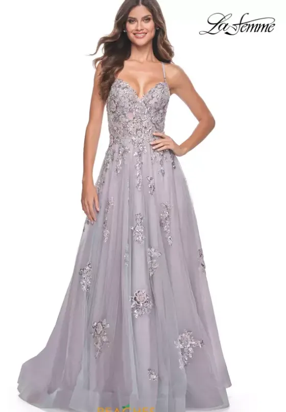 Sweet Sixteen|Long Dresses^La Femme 32200 Lavender/Gray