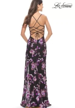 Fitted|Long Dresses^La Femme 31597 Black